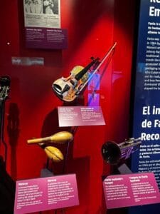 Alfredo De La Fé's hand painted Violin at the Smithsonian National Museum D.C, Exhibition: ¡Puro Ritmo! The Musical Journey of Salsa